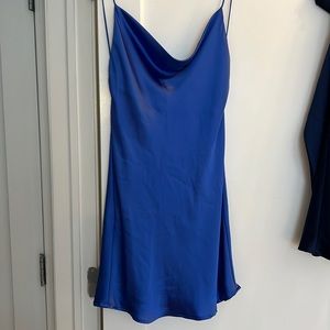New Zara Blue Satin Dress